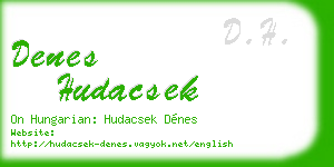 denes hudacsek business card